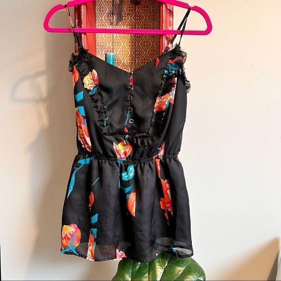 GAP Floral Black Blouse | Tank Top | Women’s Small - Picture 1 of 6